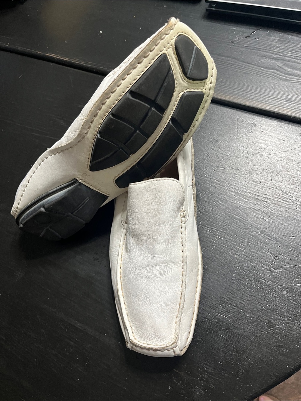Men's White Leather Slip-On Steve Madden